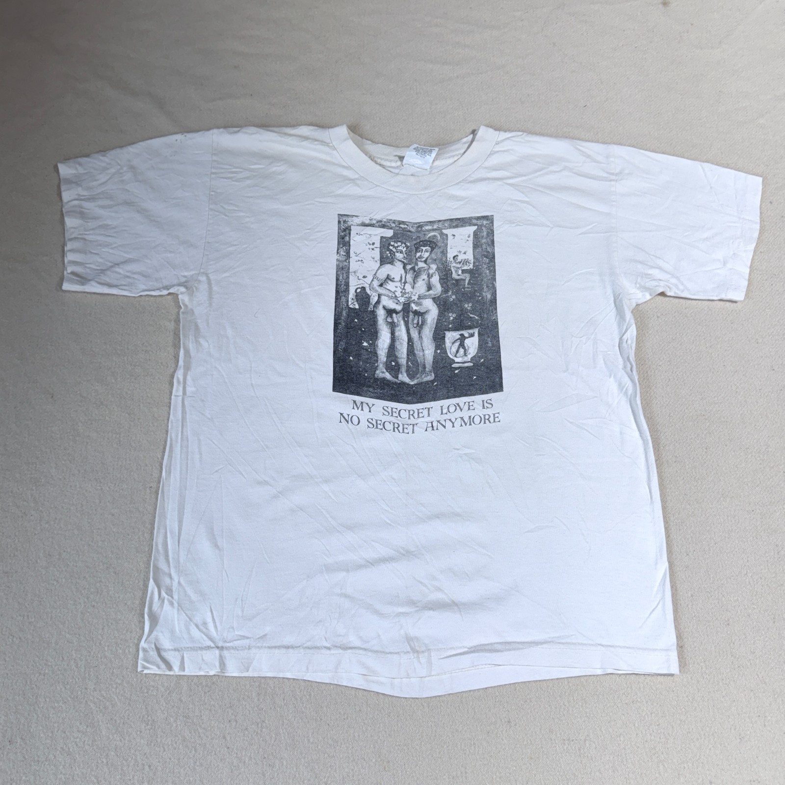 Vintage 90s My Secret Love T-Shirt Size L White Gothic Punk Made In Usa Mens gallery