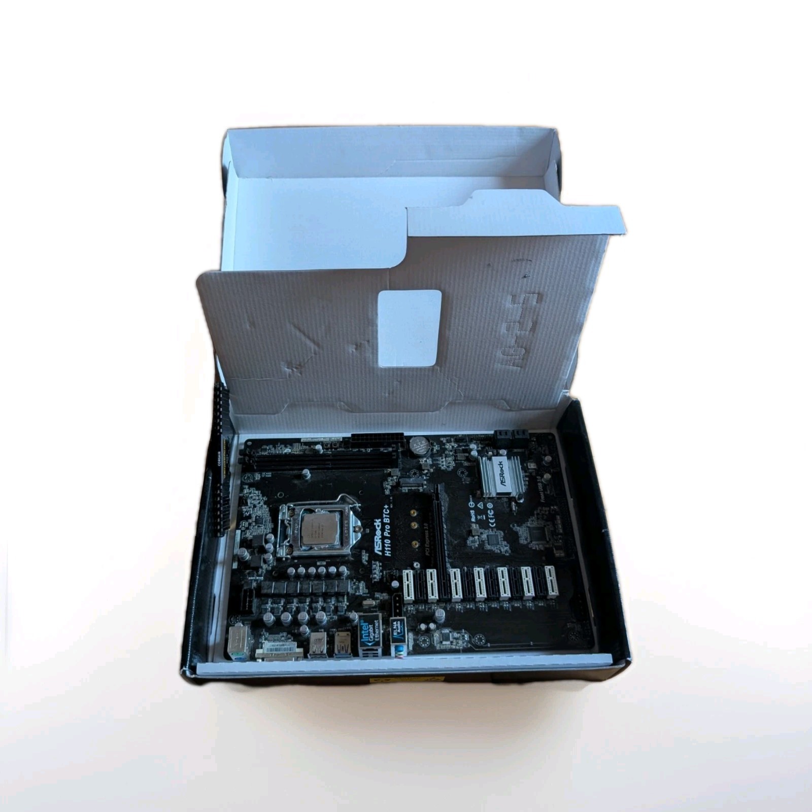 ASRock H110 Pro BTC+ ATX Mining Motherboard With I3-7100 CPU + Fan + 8GB RAM