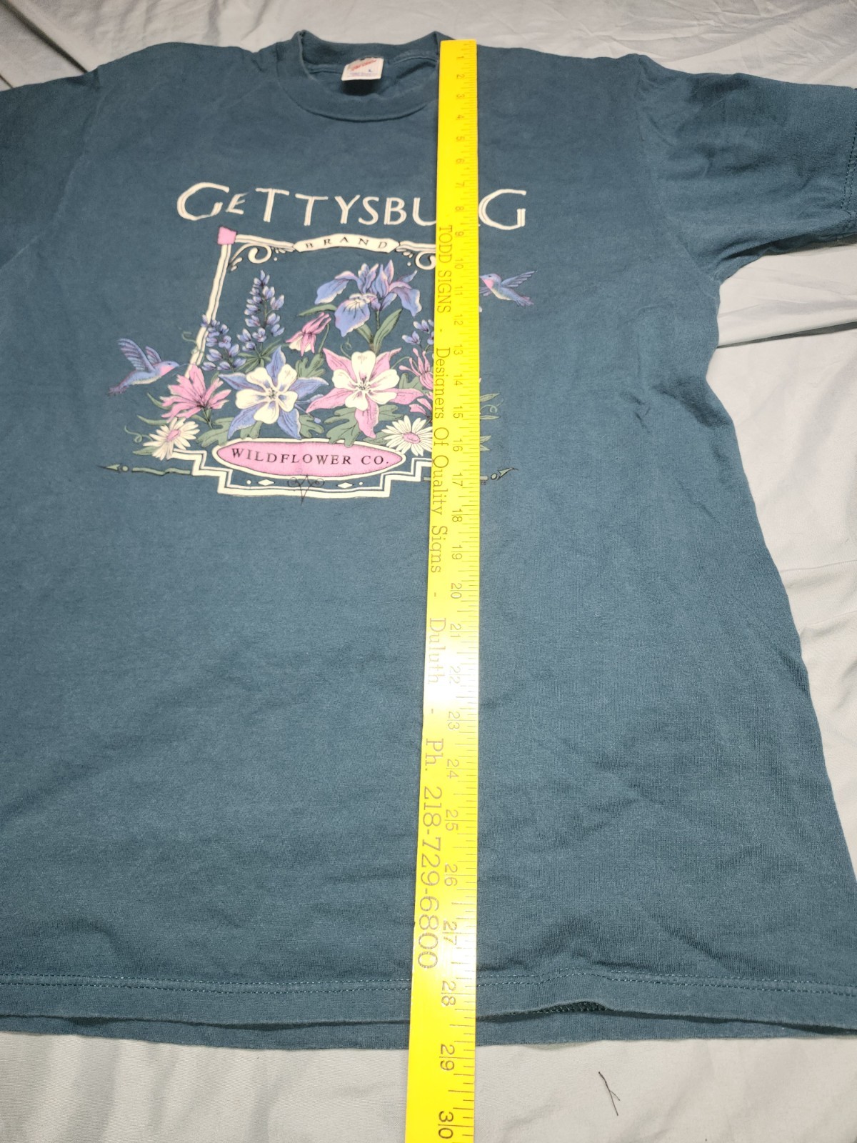 Vintage Made In The USA T Shirt Large Gettysburg Wildflower Hummingbird gallery