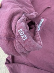 men’s size medium supreme box logo bogo hoodie 2021 plum used authentic FW21