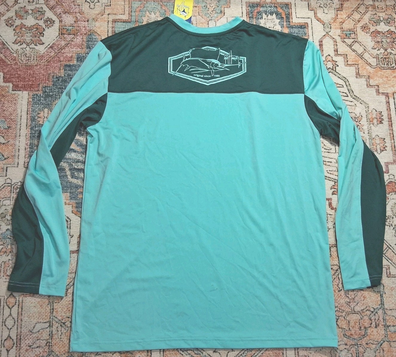 New Guy Harvey Mens Mint Ultra ProUV X Performance Long Sleeve Shirt Medium M gallery