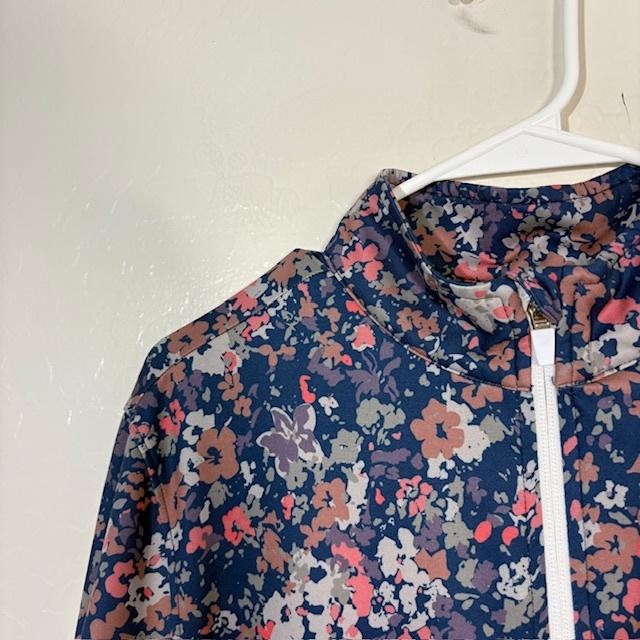 Waggle Sweater Mens Small Navy Floral Quarter Zip Pullover Golf Top Athletic gallery