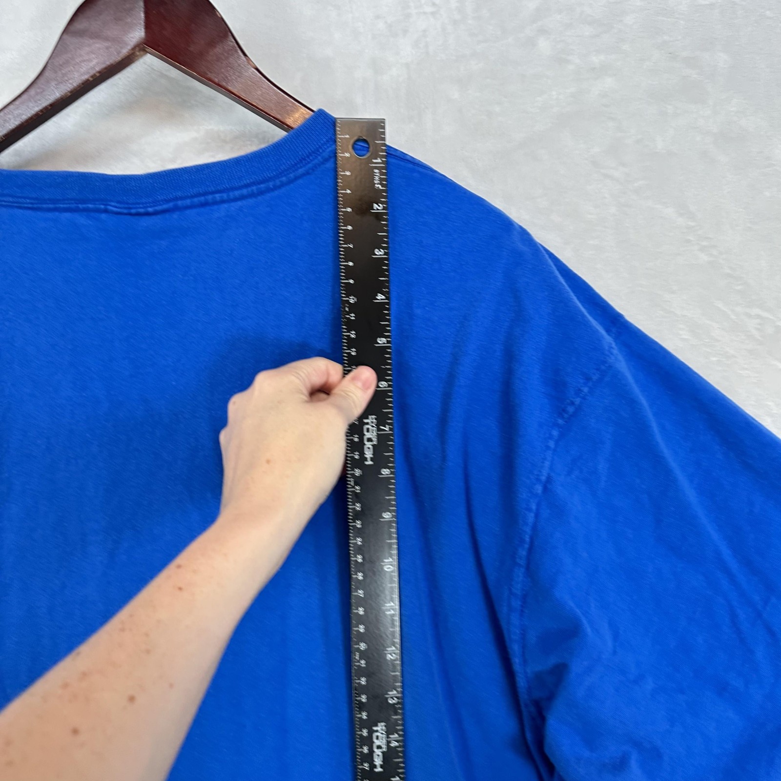Vintage Pluma Shirt Mens XL Blue Heavyweight Cotton Crewneck Solid Blank Tee 90s gallery