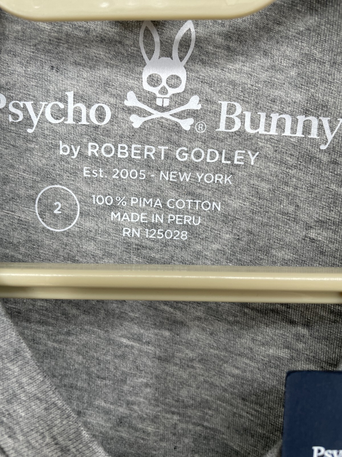 Psycho Bunny Mens T-Shirt 2XS Heather Gray Long Sleeve Pima Cotton B6T421ARPC gallery