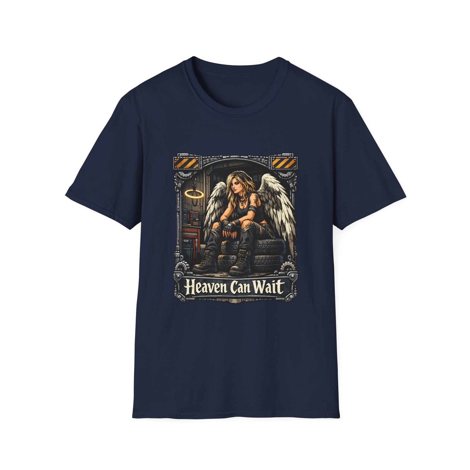 Angel Punk Mechanic Gothic Fantasy Garage Winged Rebel Unisex Softstyle T-Shirt gallery
