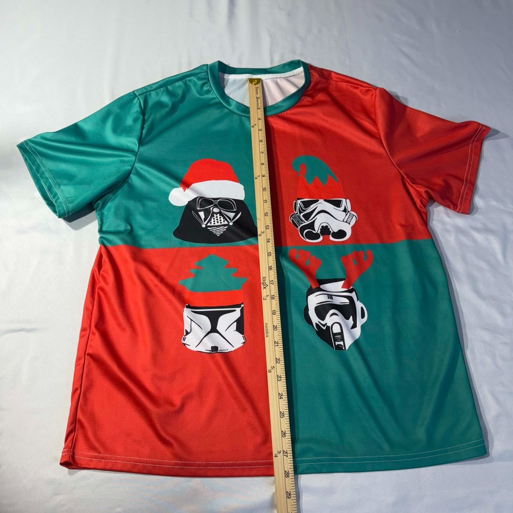 Christmas Star Wars Villains Short Sleeve Shirt All Over Print Red / Green 1XL