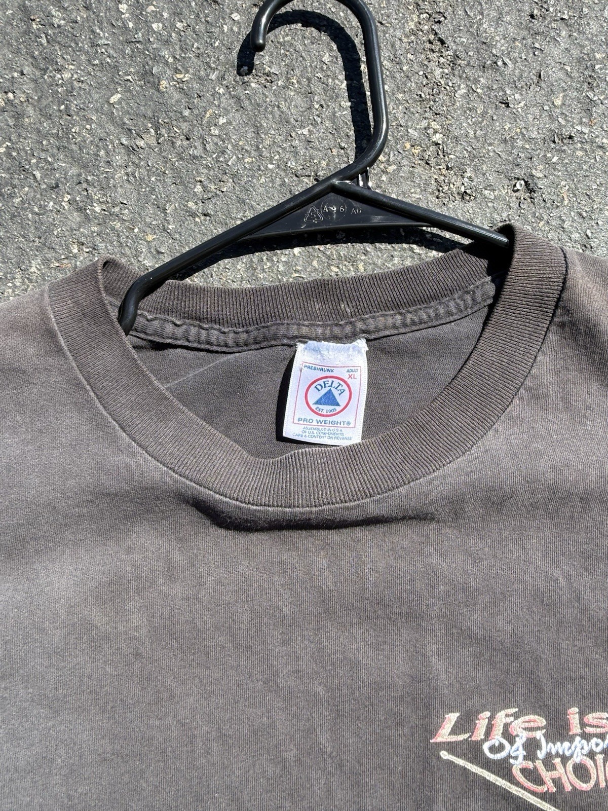 Delta Pro Weight Gray "Life’s a B**** Then You Die" Graphic Tee SS Crew Men's XL gallery