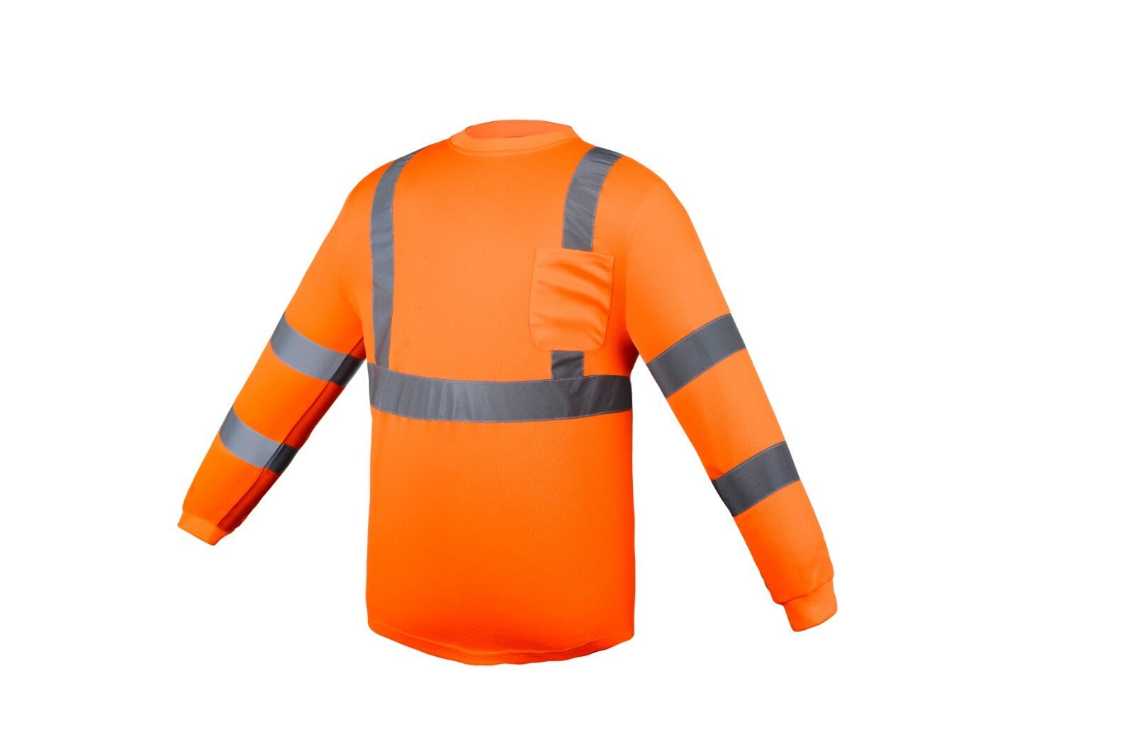Orange High Visibility Long Sleeve Safety Shirt Reflective Stripes /Choose Size gallery