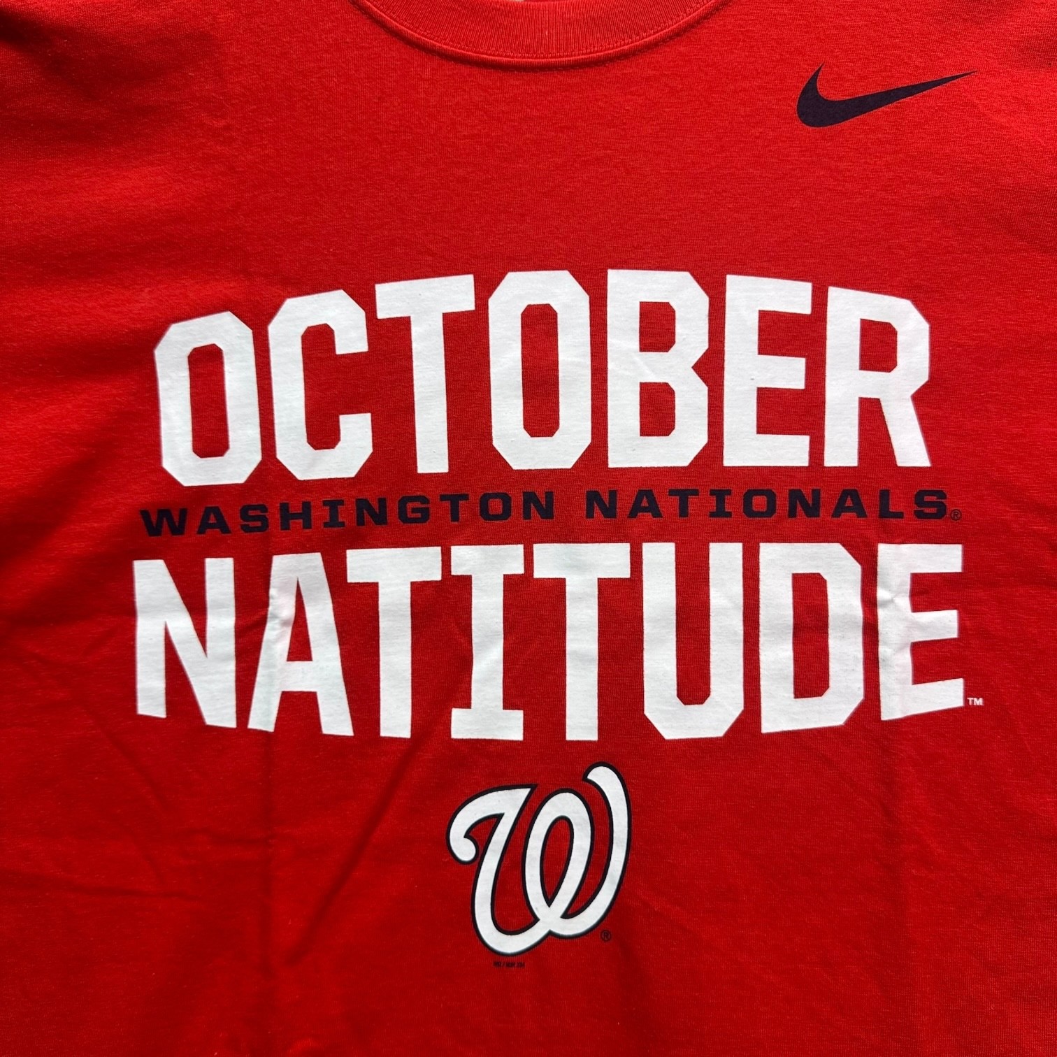 Washington Nationals “Natitude” NIKE TEE Classic Logo Red T-Shirt Men's Size M gallery