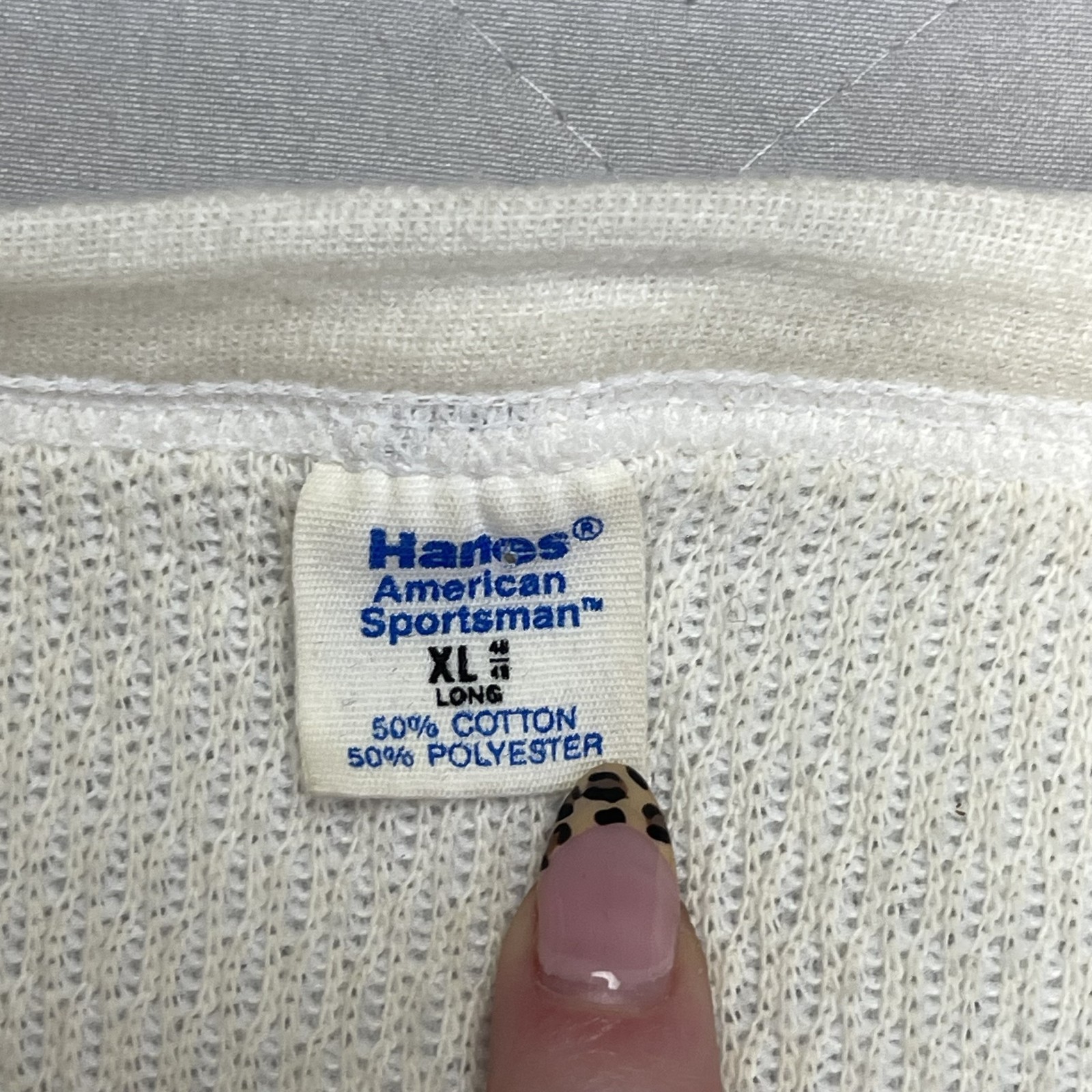 Vintage Hanes Long Johns Shirt Top Mens Large Lot 2 White Thermal USA Underwear gallery