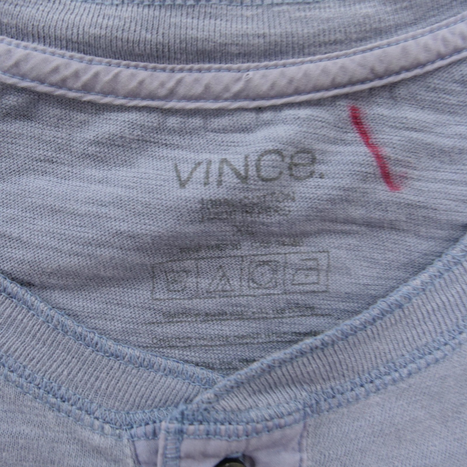 Vince Shirt Mens Extra Large Blue Henley Long Sleeve Lightweight Button gallery