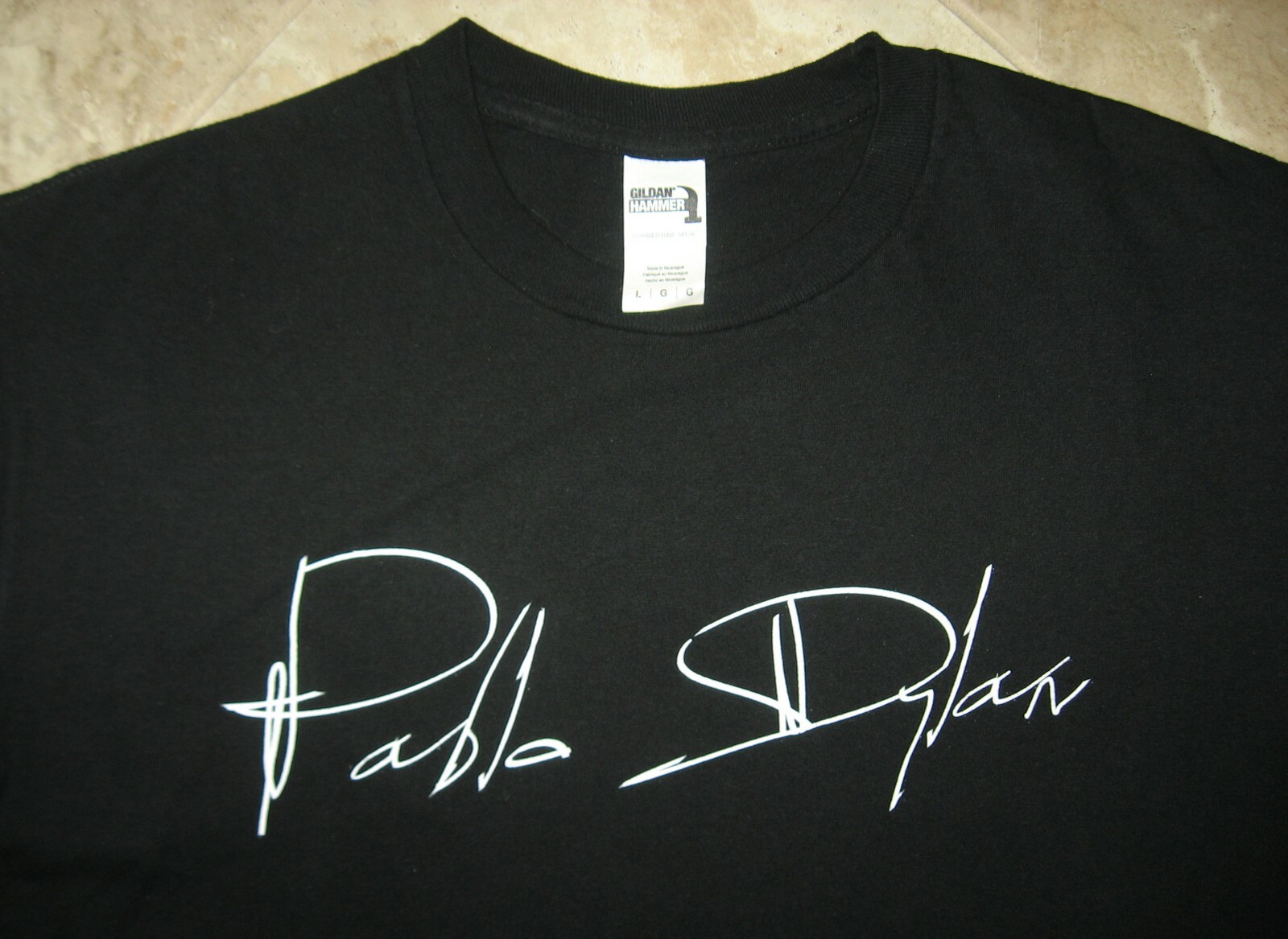 PABLO DYLAN T-SHIRT Large Black Gildan Hammer Pre-owned Excellent BOB'S GRANDSON gallery
