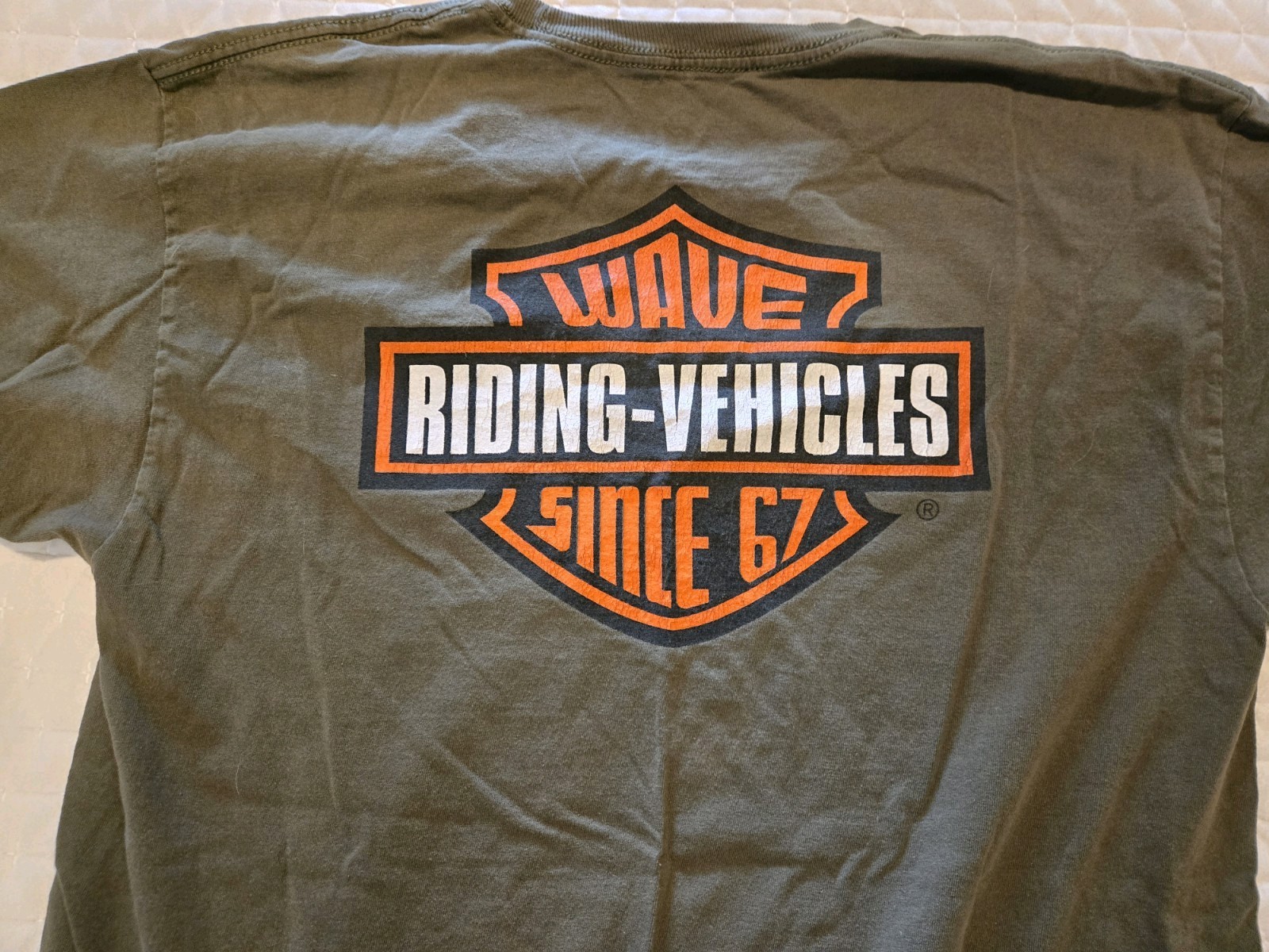 Mens Shark Graphic Long Sleeve Tee WRV Wave Riding Vehicles Olive Skater Large gallery