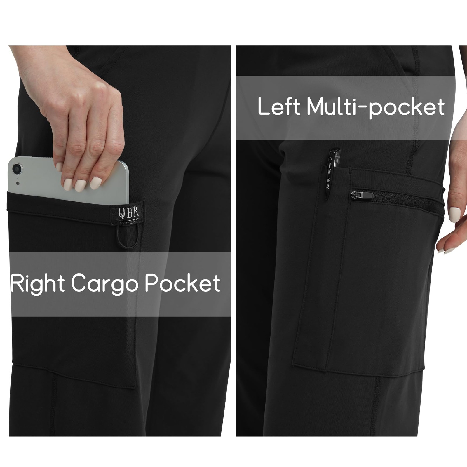 High Rise Yoga Scrub Pants Women - Straight Wide Leg Uniform Pants with Cargo... gallery