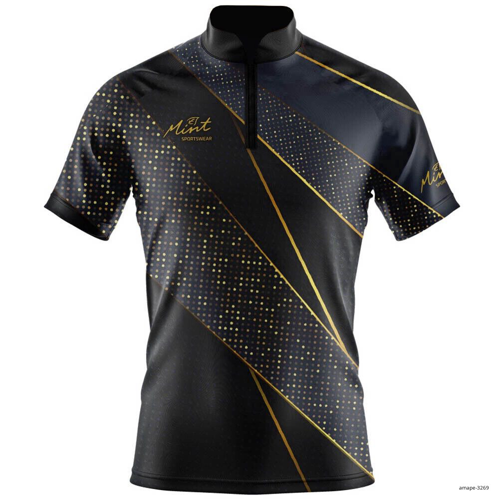 SALE Bowling London V2 Black Gold Best Gift Zip Bowling Jersey Size S-5XL gallery