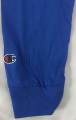 Champion Men ONE Long Sleeve Workout T-Shirt CC8C Ribbed Cuff Blue Size XL