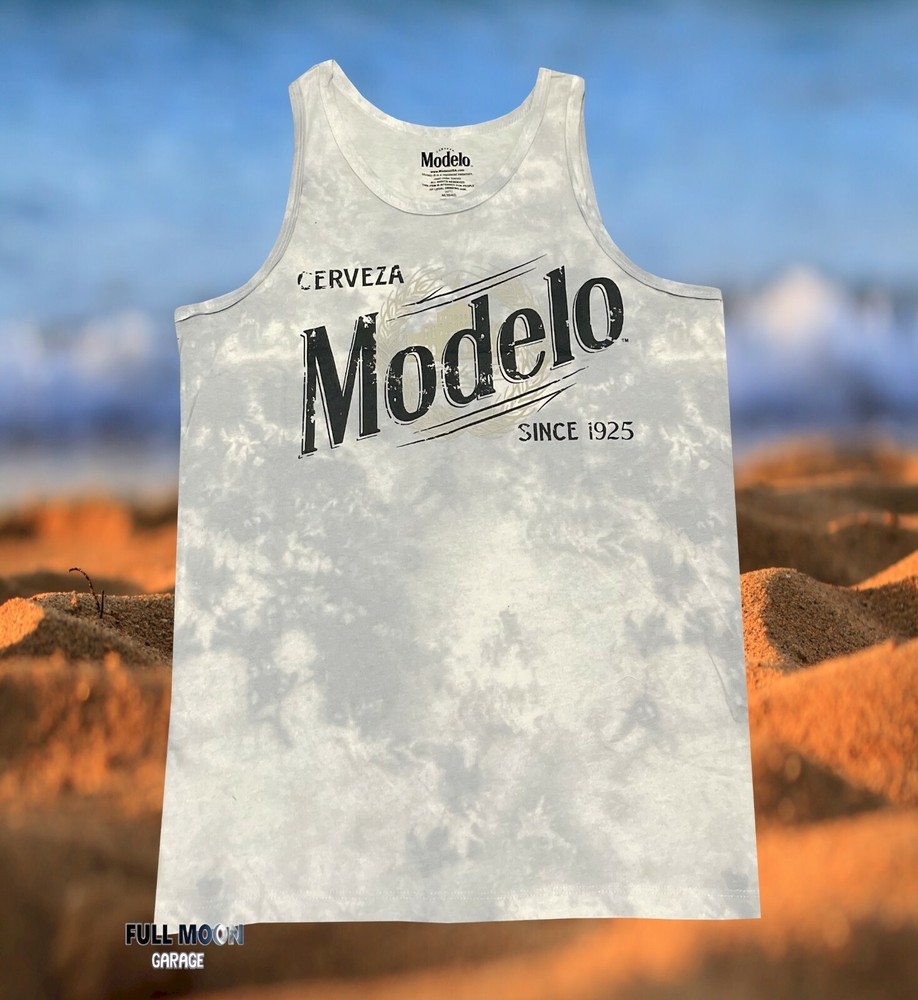 New Modelo Especial Washed Beer Retro Logo Men’s Vintage Tank Top T-Shirt