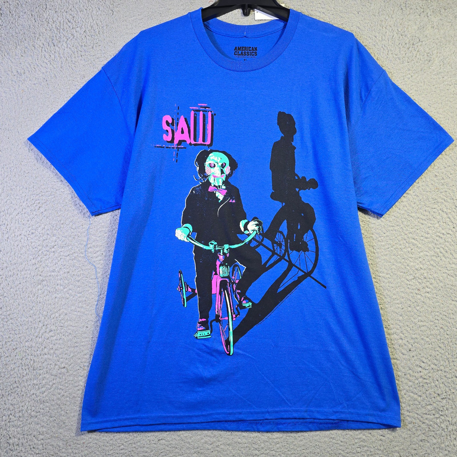Saw Shirt Mens Extra Large XL Blue Horror Movie Horror Billy Puppet Casual NWT gallery