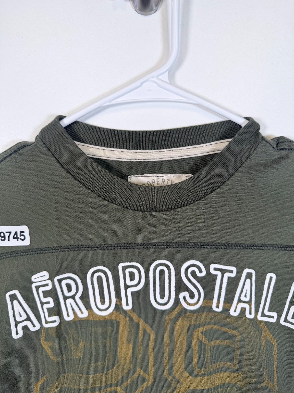 Y2K Aeropostale Mens Crewneck Spellout Logo Statement T Shirt Green Size Small gallery