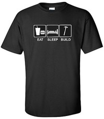 Eat Sleep Build T-Shirt Construction Worker Contractor Builder Tee Shirt S-2XL