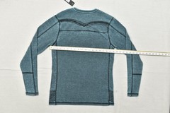 Buckle Black Small Blue Henley Long Sleeve Waffle Knit T-Shirt Moto Ribbed NEW