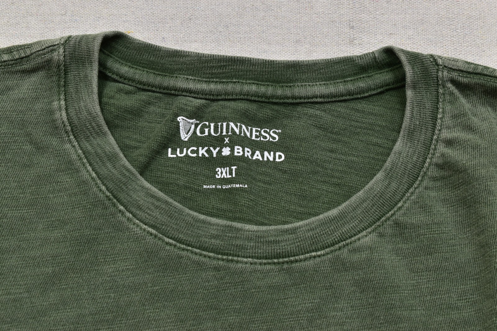 Lucky Brand Men's Guinness Harp Tee Short Sleeve Green Crew Neck Size 3XLT NEW gallery