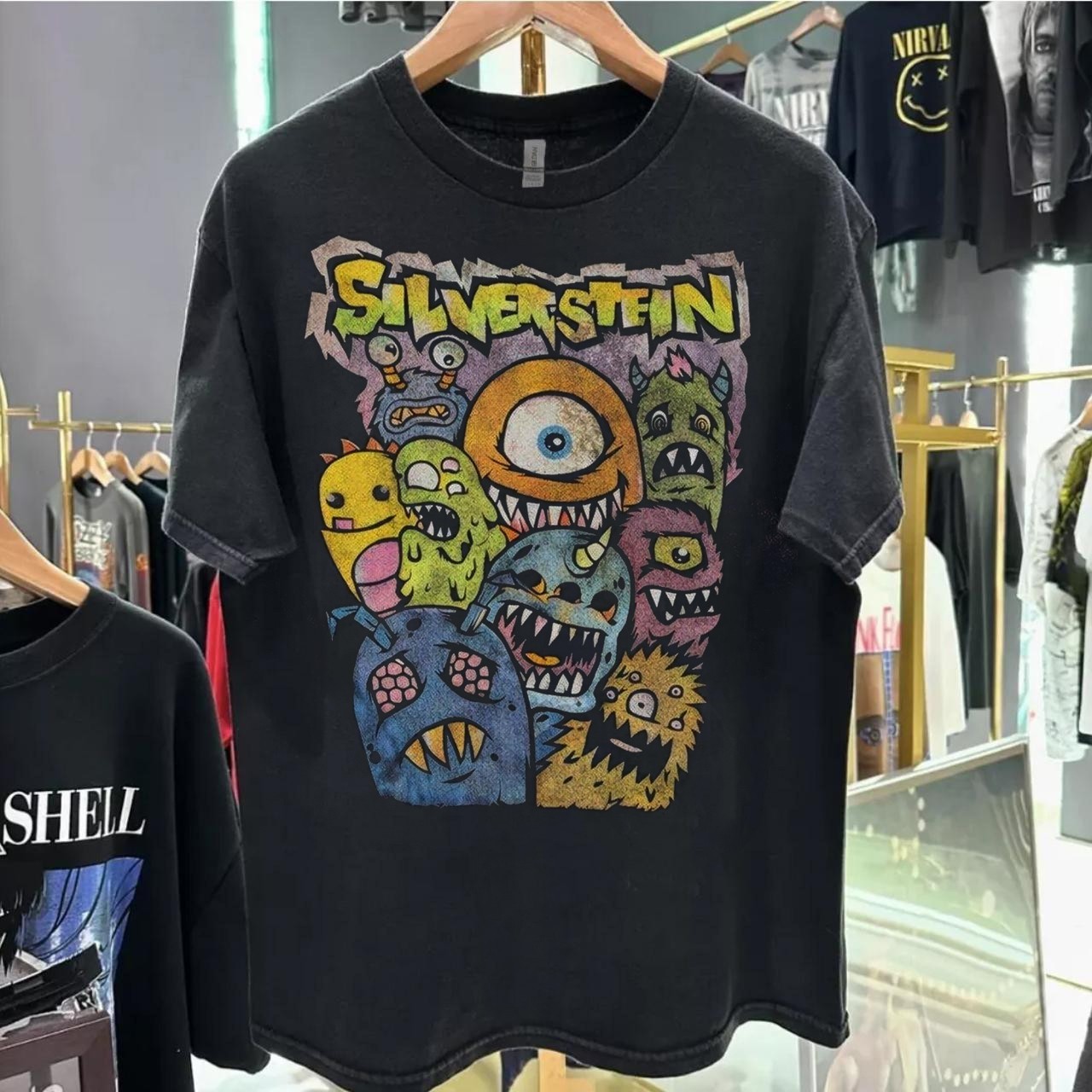 Silverstein Monster 90s Retro style Black T shirt Men Women Vtg NH27976 gallery