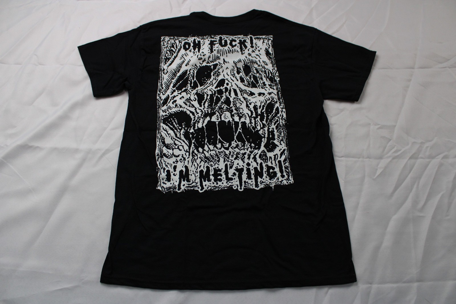 Mermaid Butter Unisex Adult's Short Sleeve Melting Skulls Tee WR4 Black Medium gallery