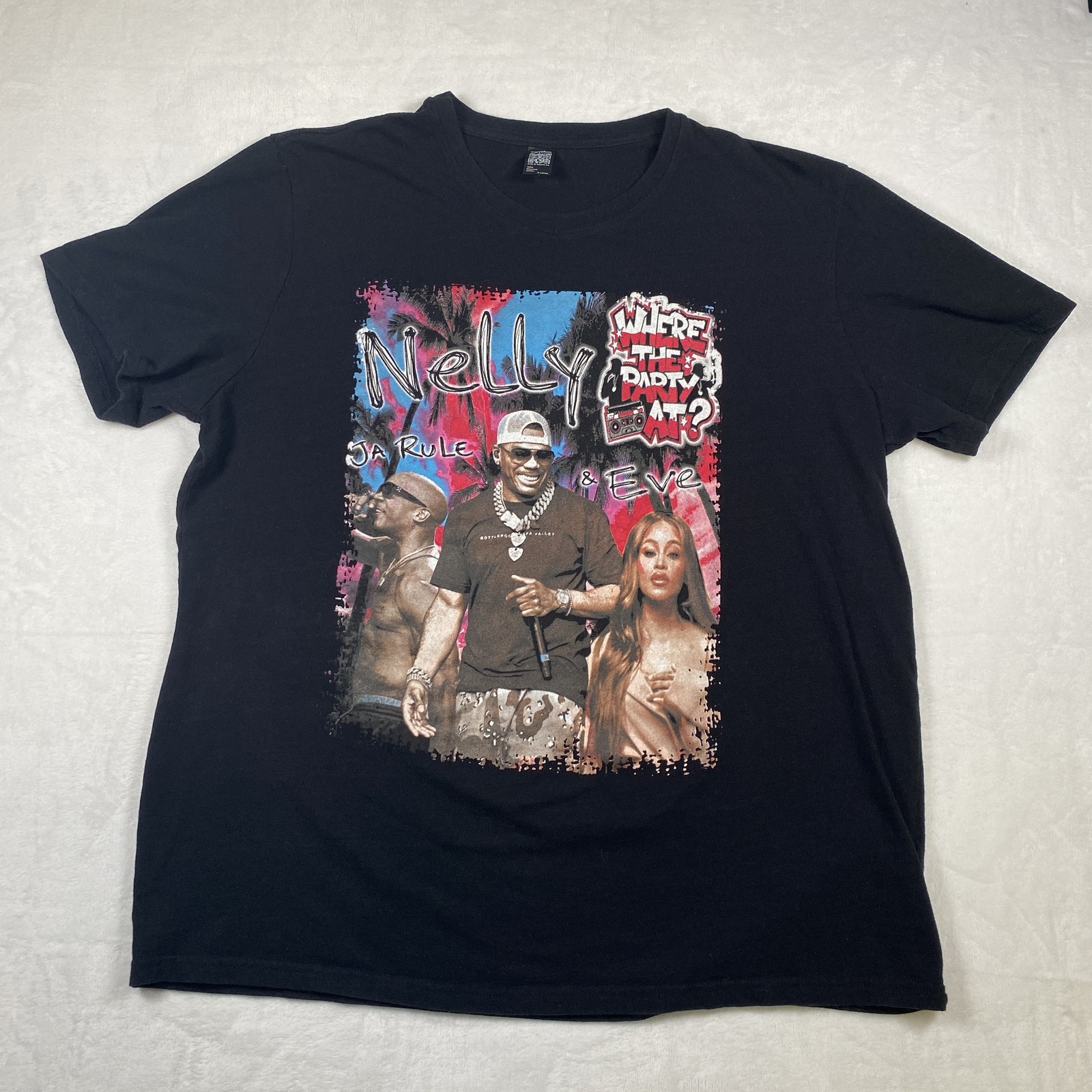 Where The Party At Tour Unisex Graphic T-Shirt Black Size XL Nelly Ja Rule Eve gallery