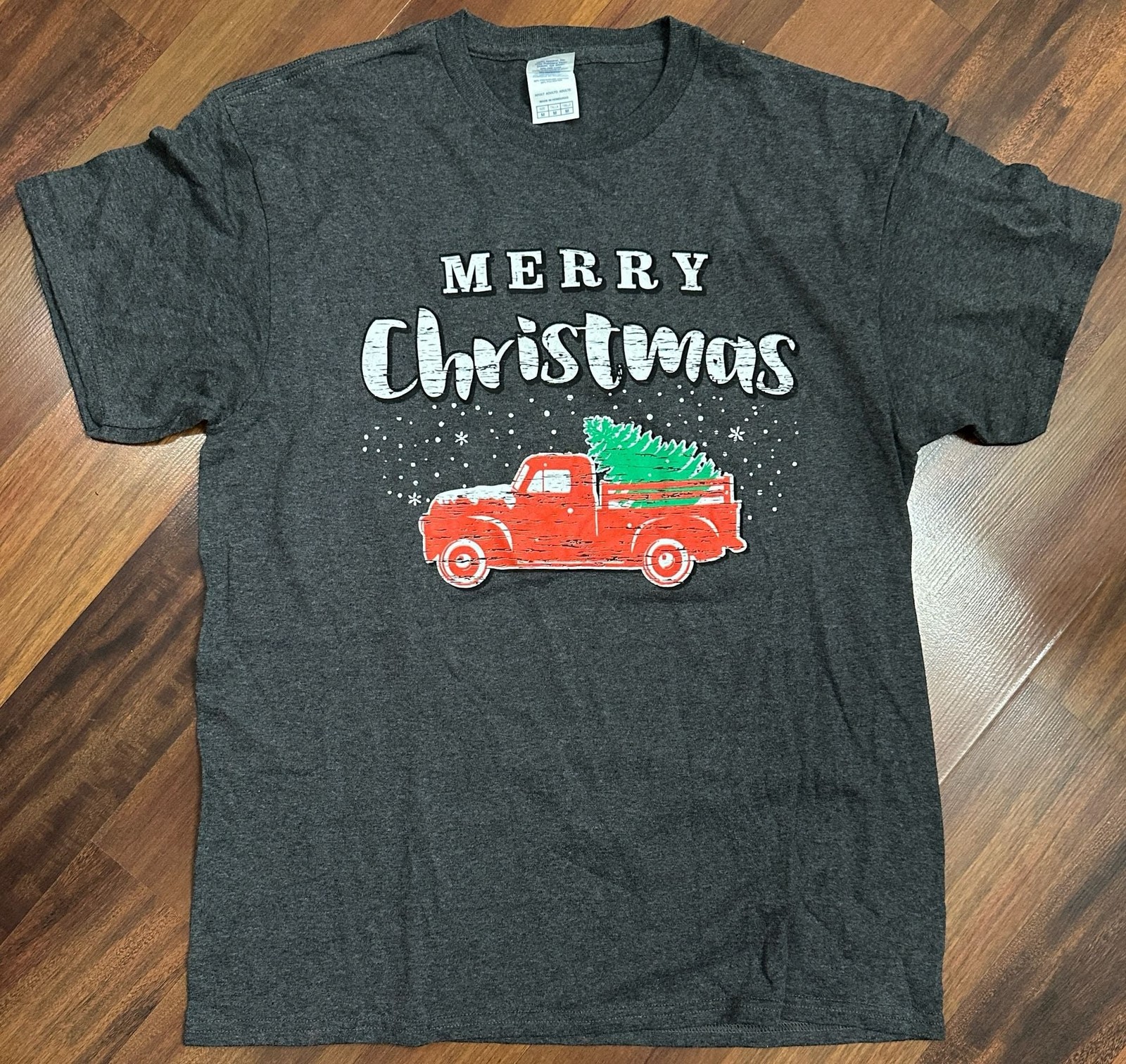 Delta Pro Weight Merry Christmas Red Truck Graphic T-Shirt gallery