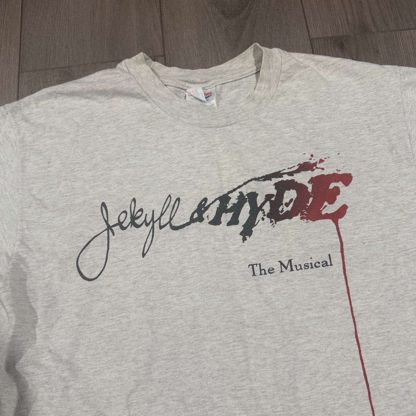Vtg Dr Jekyll and Mr Hyde The Musical Gray Large T-Shirt Broadway USA Made Promo gallery