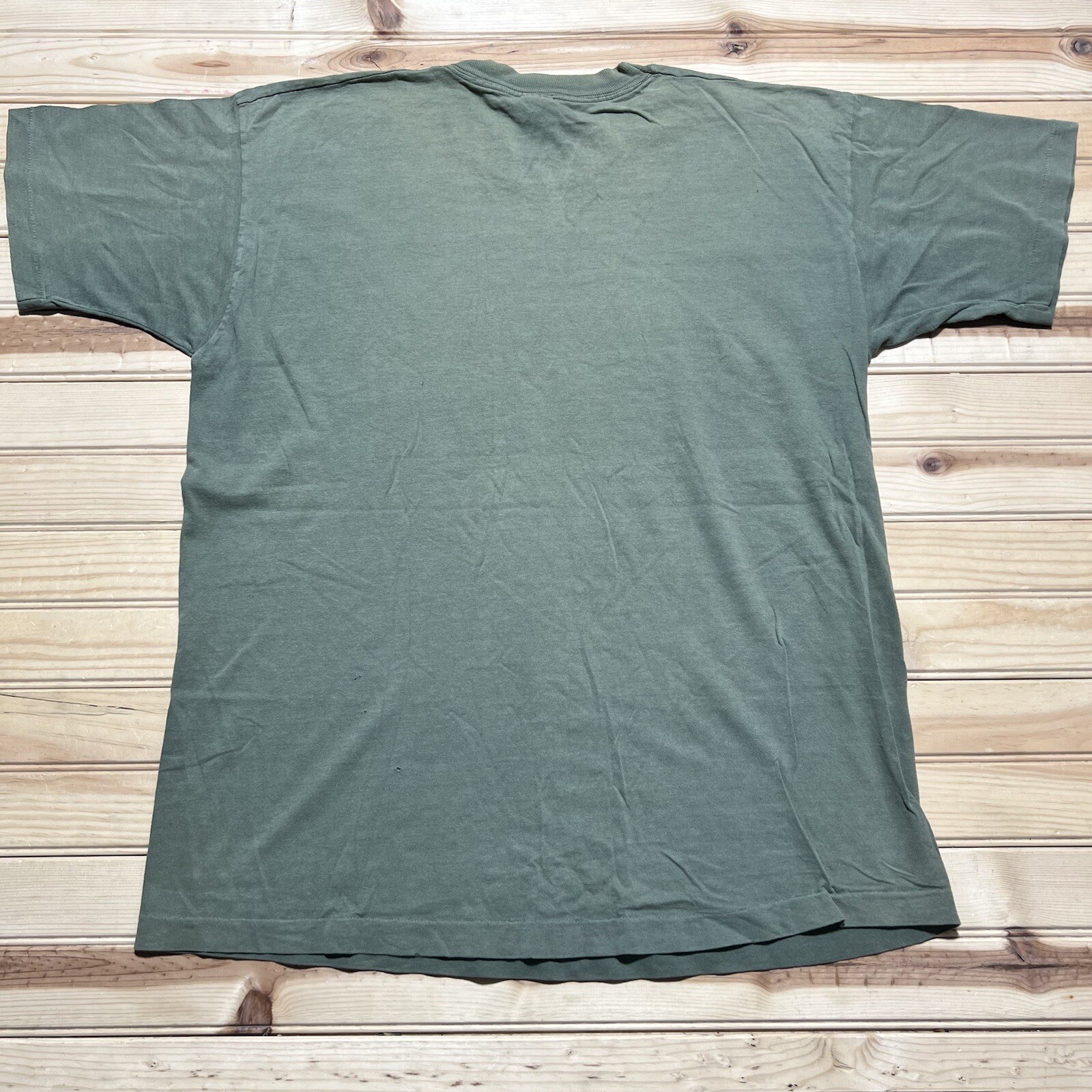 Vintage 90s “ Many Point ” Scout Camp Faded Green Single Stitch Shirt Size XL gallery