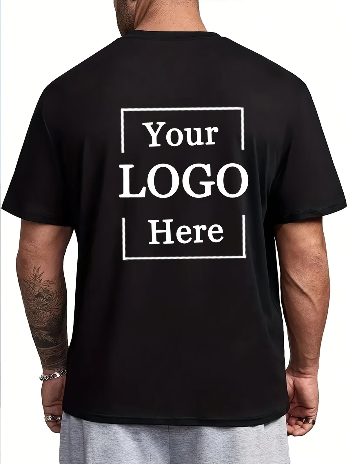 Customized Men’s T-shirt – Personalized Back Print Short Sleeved Summer T-shirt❀