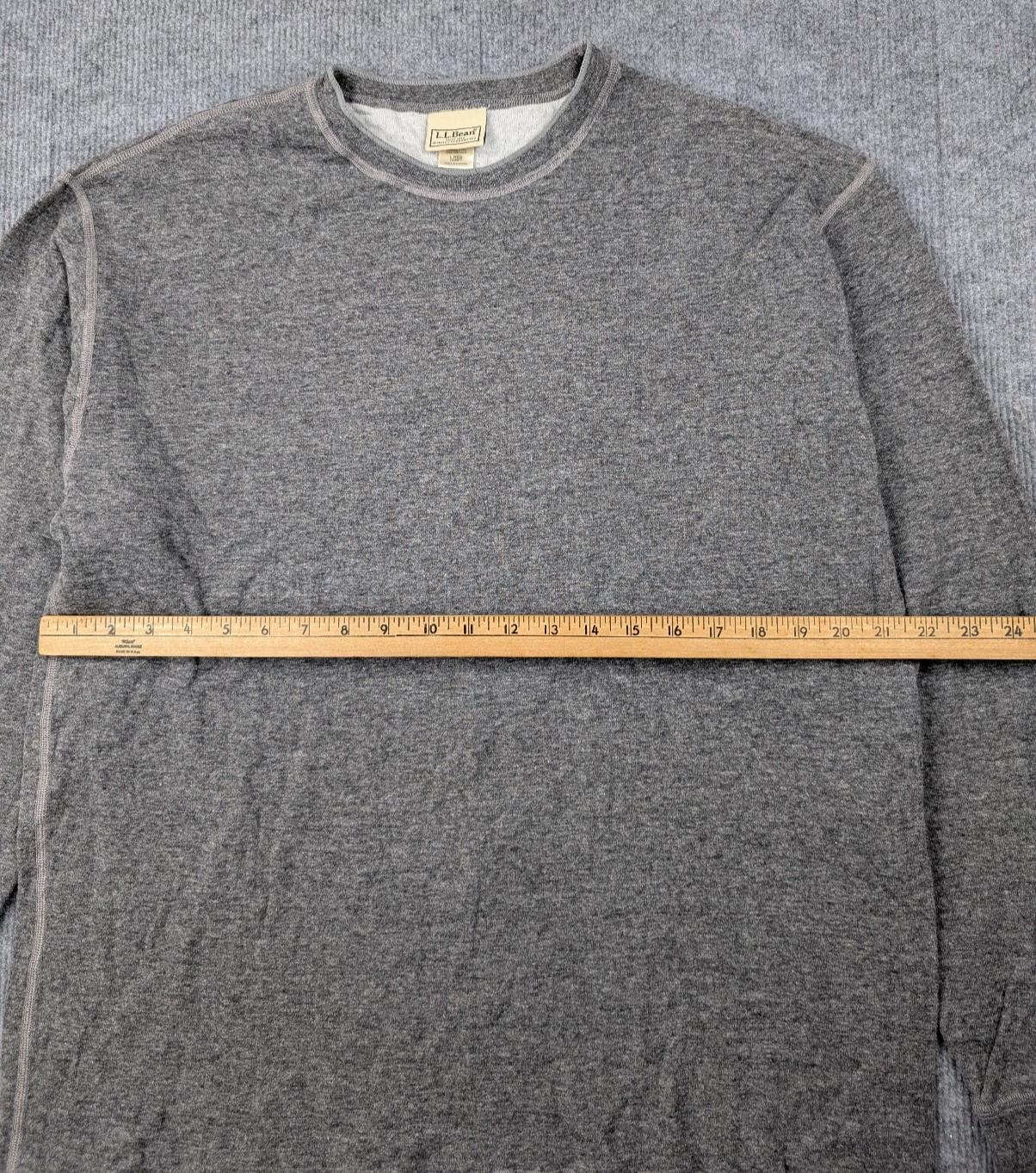 LL Bean Outer Layer Mens Large Wool Base Outdoors Shirt Utility Gray Hike Camp gallery