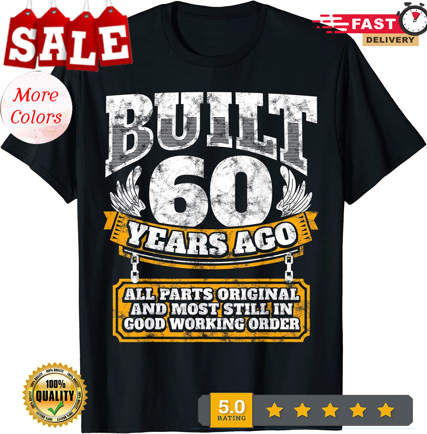 2025/Funny 60th Birthday B-Day Saying Age 60 Year Joke Unisex T-Shirt. gallery
