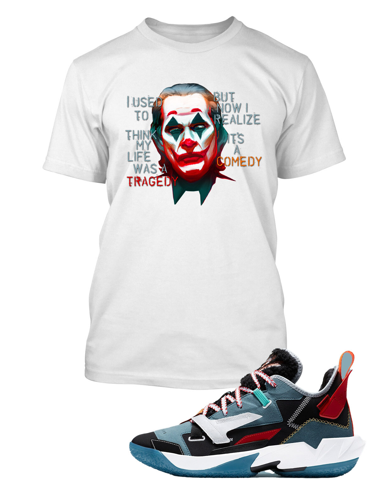 Joker Sneaker Tee Shirt To Match Facetasim Shoe Graphic Comedy Horror tshirt gallery