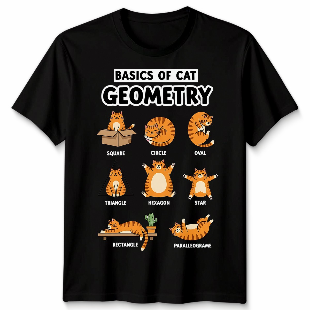 Cat Geometry Graphic Print Animal Meme Mens Womens Shirt Unisex Tee gallery