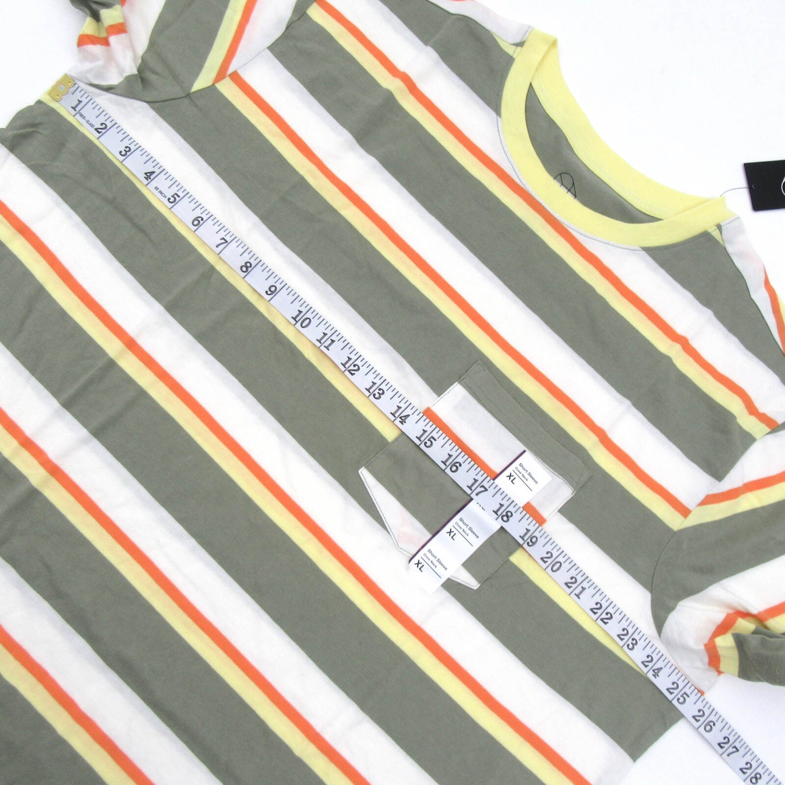 Original Use Mens Size XL Crew Neck Short Sleeve T-Shirt Striped Restful Green gallery