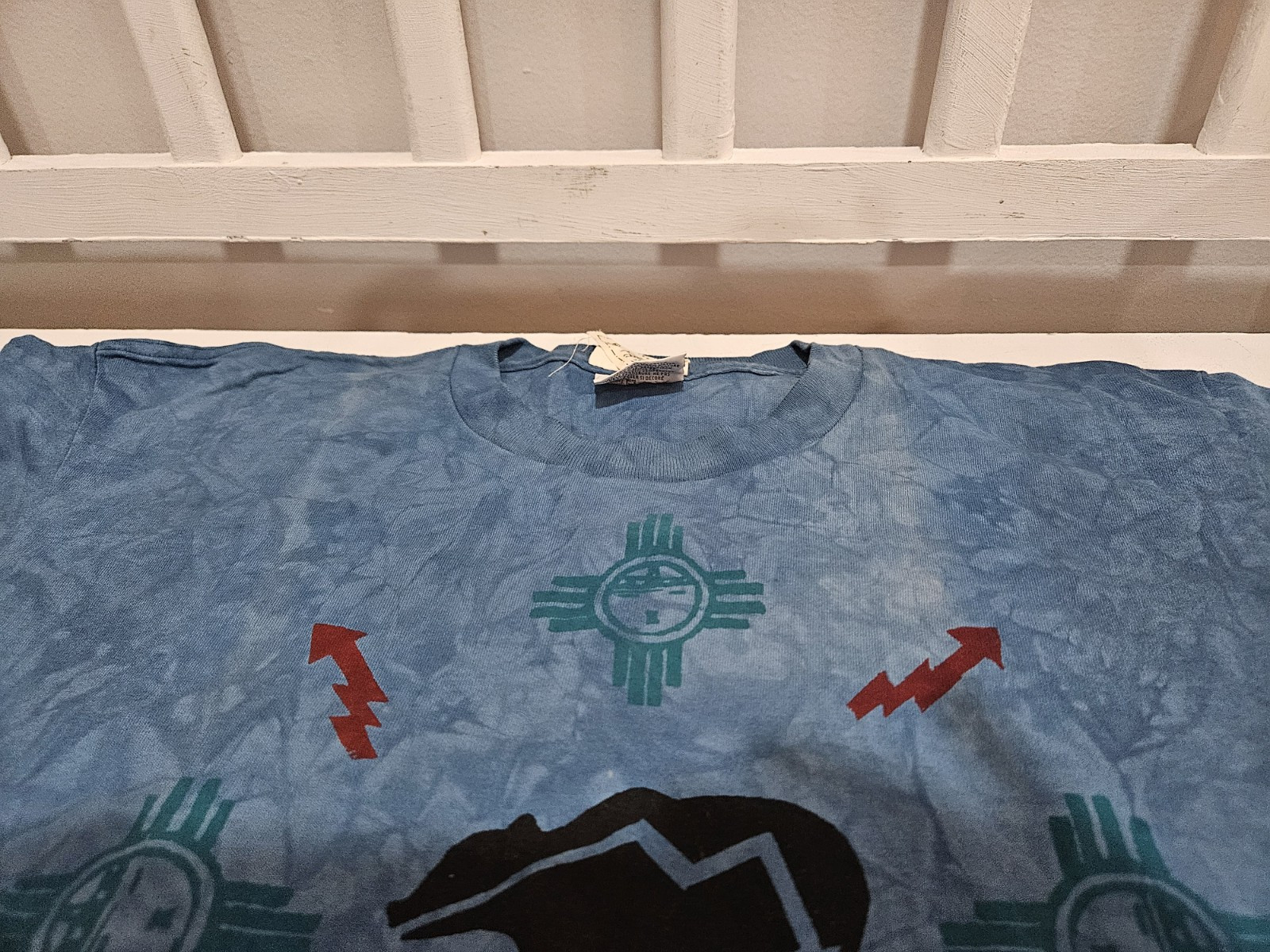 Vintage Andrea Bragg Single Stitch Blue Tie Dye Size Large gallery