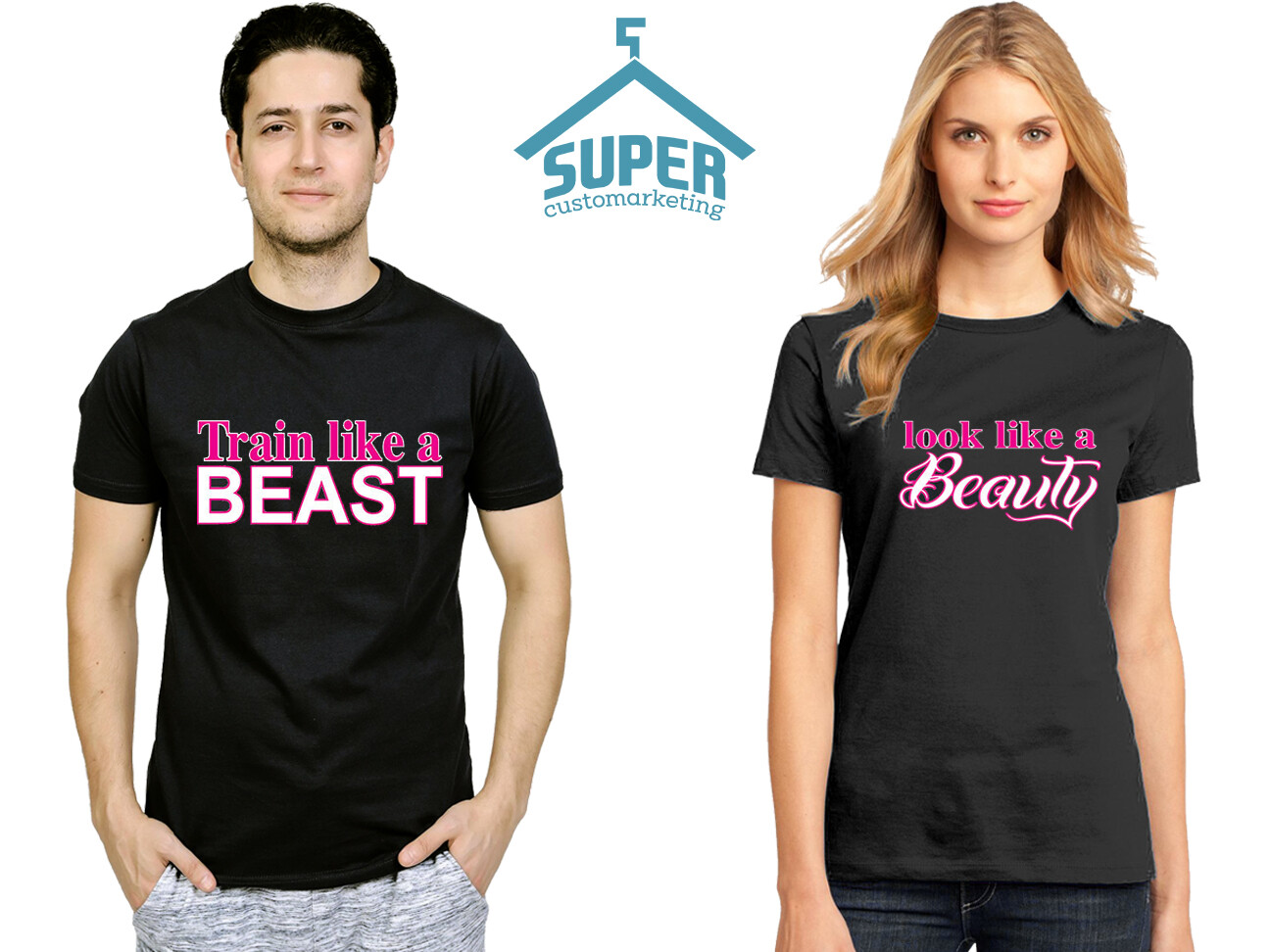 BEAST BEAUTY Training Like a BEAST Look Like a BEAUTY Couple Tshirt Matching Tee gallery