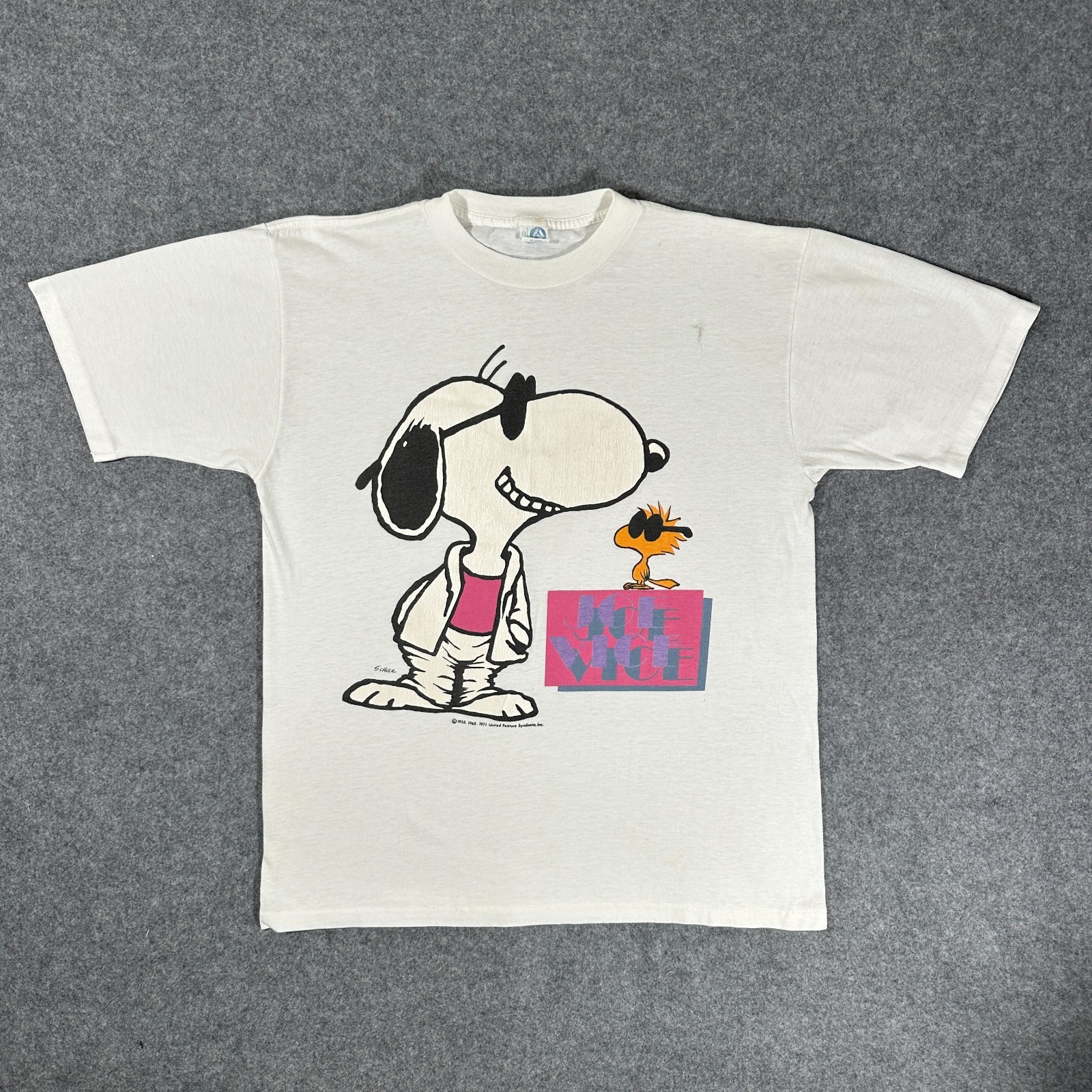 Vintage 80s Snoopy Joe Vice Shirt Artex Tag Schulz Peanuts USA Made - Size XL gallery