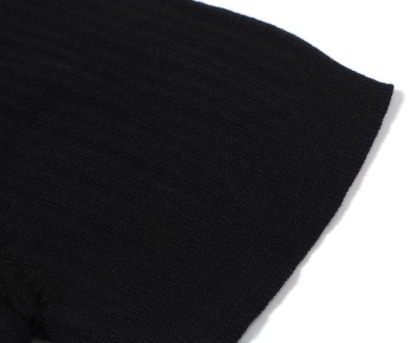 Men's 60s Black Ribbed Knit Polo – Minimalist Retro Shirt gallery