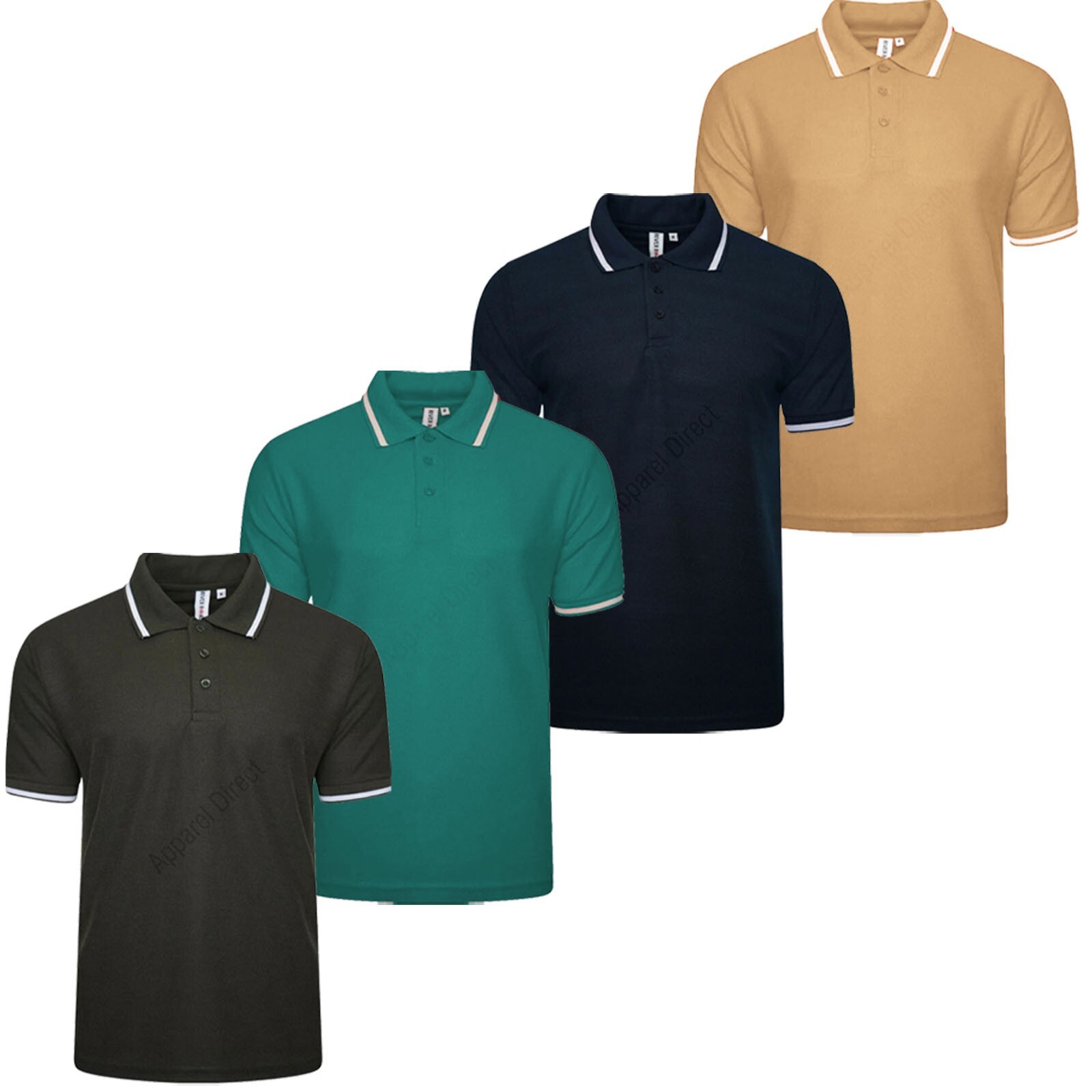 4 & 6 Pack Mens Polo Shirt Short Sleeve Tipping Plain Pique Top TShirt Tee gallery