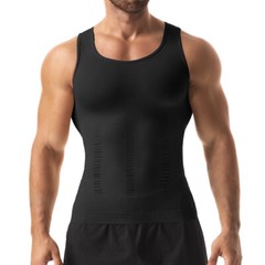 Mens Compression Shirt Slimming Body Shaper Chest Belly Tummy Control Vest Tank