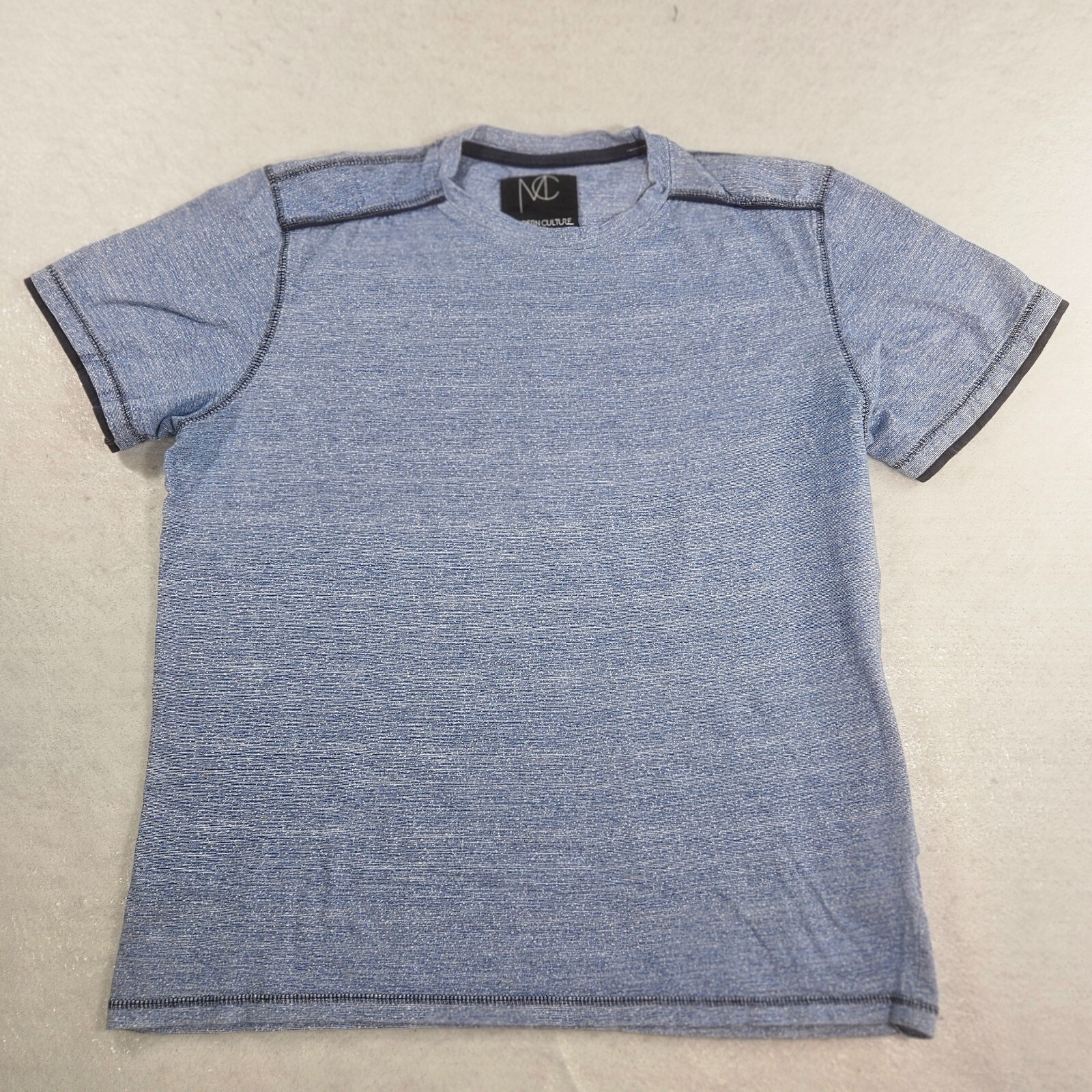 MODERN CULTURE T Shirt Mens Large Blue Black Outline Crew Neck Basic Classic gallery