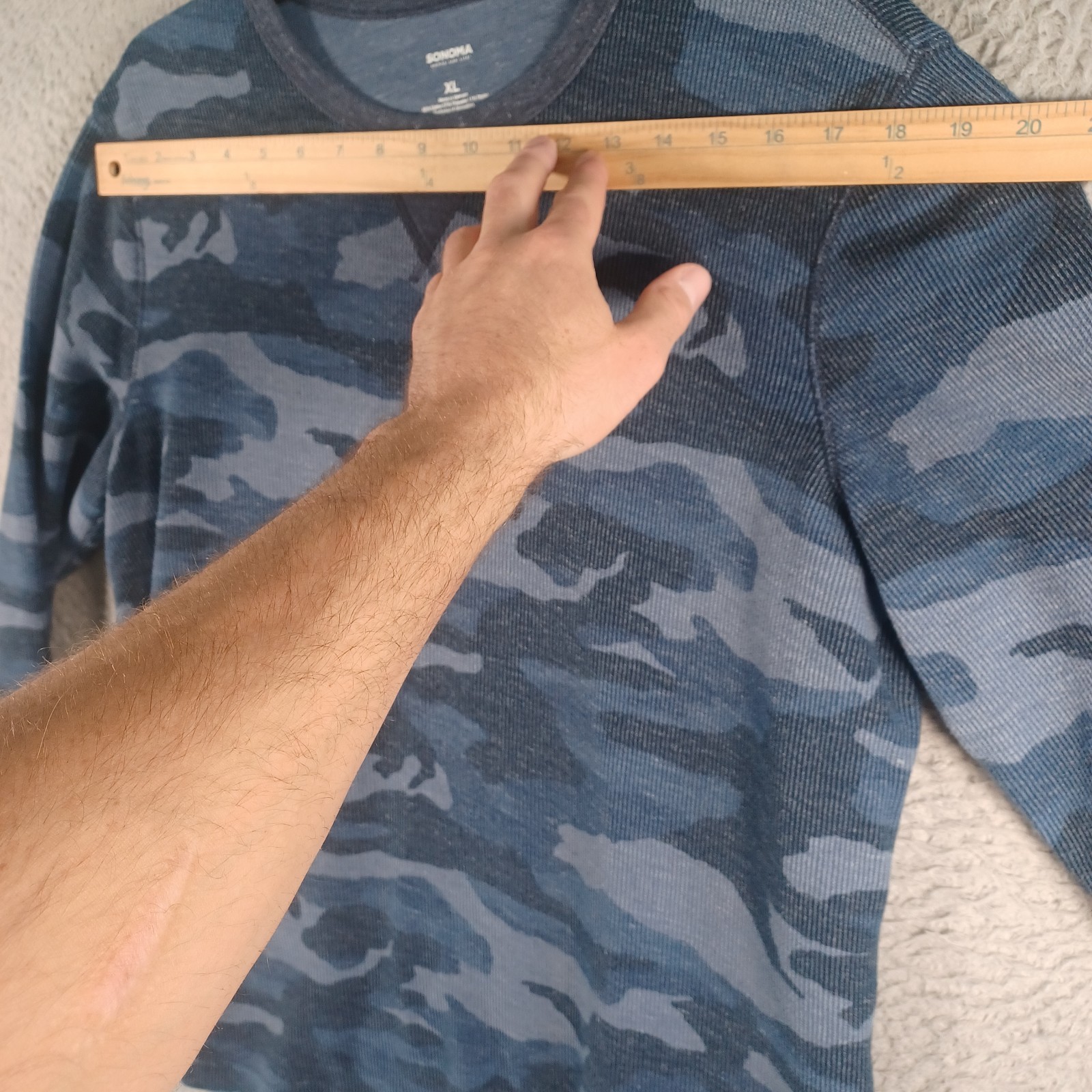 Sonoma Mens Blue Camo Long-Sleeve Shirt Size XL Comfortable Classic Outdoor Soft gallery