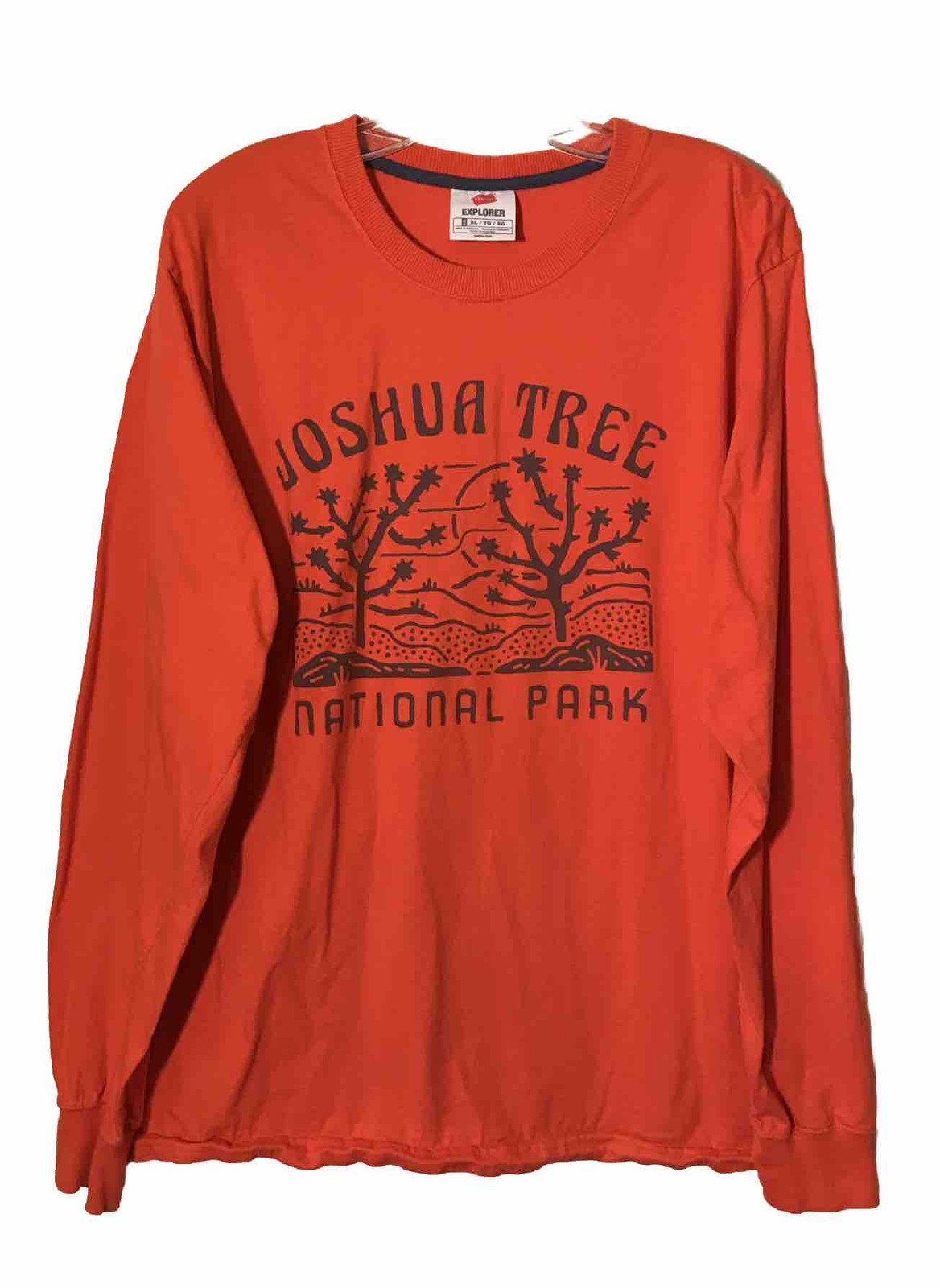 JoshuaTree XL Shirt NationalPark Graphic LongSleeve DynamicOrange Cotton Hanes