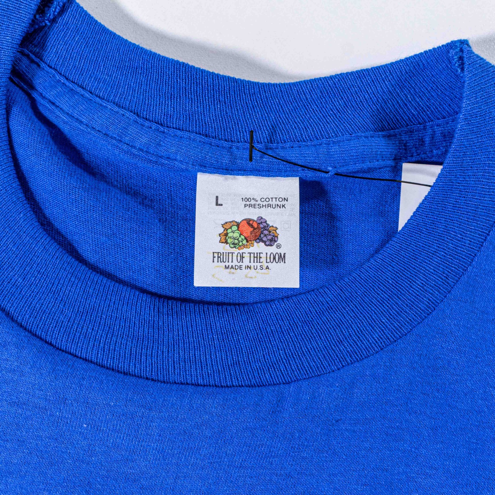 Vintage Fruit of the Loom Pocket Shirt Large 90s Made in USA Single Stitch Blank gallery