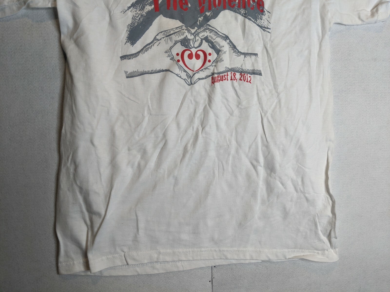 Stop the violence Love Heart Domestic Abuse shirt mens size Medium M White gallery
