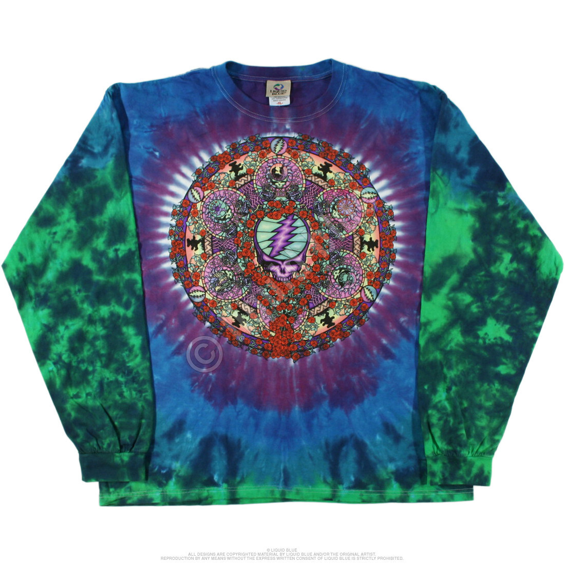 GRATEFUL DEAD-CELTIC MANDALA-TIE DYE LONG SLEEVE-2 SIDED T-SHIRT S-M-L-XL-XXL gallery